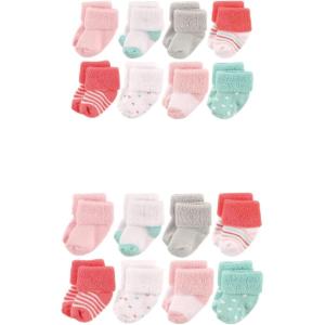 imageLuvable Friends Baby Grow with Me Cotton Terry SocksCoral Dot
