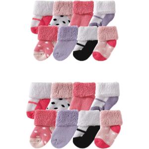 imageLuvable Friends Baby Grow with Me Cotton Terry SocksPink Black 16pack