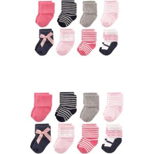 imageLuvable Friends Baby Grow with Me Cotton Terry SocksPink Scroll 16pack