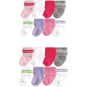 imageLuvable Friends Baby Grow with Me Cotton Terry SocksPink Stripe 16pack