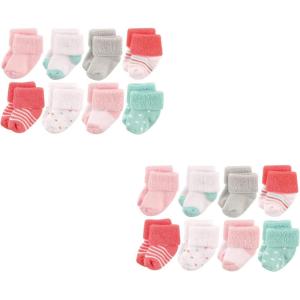 imageLuvable Friends Baby Newborn and Baby Terry Socks MultipackCoral Dot 16piece