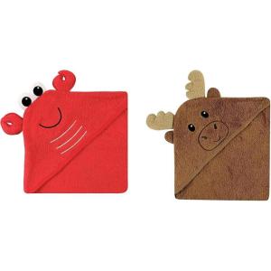 imageLuvable Friends Boy Cotton Animal Face Hooded Towel 2Pack Lobster MooseLobster Moose