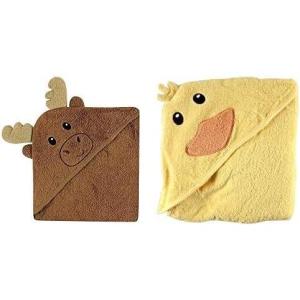 imageLuvable Friends Boy Cotton Animal Face Hooded Towel 2Pack Lobster MooseMoose Duck