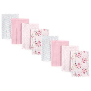 imageLuvable Friends Cotton Poly Flannel Burp Cloths Multipack Girl Feathers 8Pack One SizeFloral 8pack