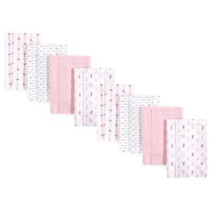 imageLuvable Friends Cotton Poly Flannel Burp Cloths Multipack Girl Feathers 8Pack One SizeGirl Feathers 8pack
