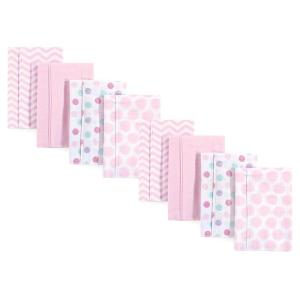 imageLuvable Friends Cotton Poly Flannel Burp Cloths Multipack Girl Feathers 8Pack One SizePink Dots Chevron 8pack