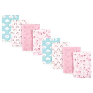 imageLuvable Friends Cotton Poly Flannel Burp Cloths Multipack Girl Feathers 8Pack One SizeRainbow 8pack