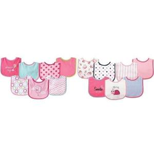 imageLuvable Friends Cotton Terry Drooler Bibs with PEVA Back Pink Balloon and LadybugPink Balloon