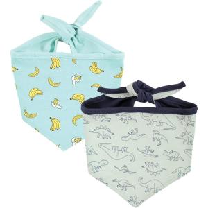 imageLuvable Friends Dog Reversible Pet Dog and Cat Bandana Bibs 2pk Botanical Leopard One SizeBanana Dino