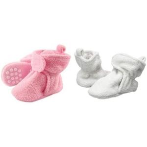 imageLuvable Friends Girl Cozy Fleece Booties 2Pack Light Pink Gray 06 Months