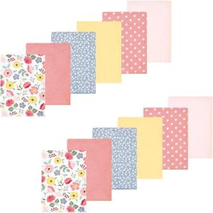 imageLuvable Friends Hudson Baby Flannel Burp Cloths 12pk SetBlush Floral
