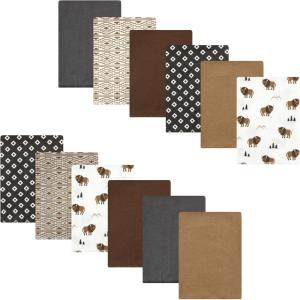imageLuvable Friends Hudson Baby Flannel Burp Cloths 12pk SetBuffalos