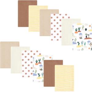 imageLuvable Friends Hudson Baby Flannel Burp Cloths 12pk SetDesert Trail