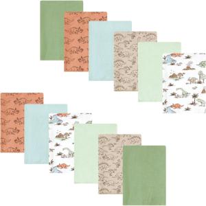 imageLuvable Friends Hudson Baby Flannel Burp Cloths 12pk SetDino Exploration