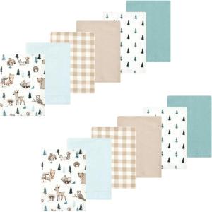 imageLuvable Friends Hudson Baby Flannel Burp Cloths 12pk SetForest Critters