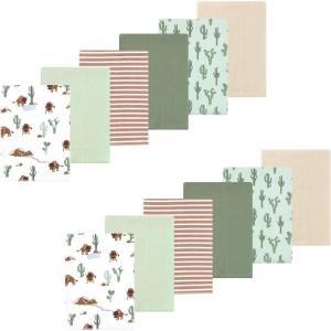 imageLuvable Friends Hudson Baby Flannel Burp Cloths 12pk SetForest Trail