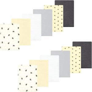 imageLuvable Friends Hudson Baby Flannel Burp Cloths 12pk SetGolden Bees