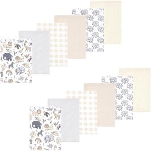 imageLuvable Friends Hudson Baby Flannel Burp Cloths 12pk SetGray Neutral Safari