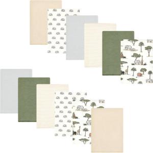 imageLuvable Friends Hudson Baby Flannel Burp Cloths 12pk SetJungle Safari