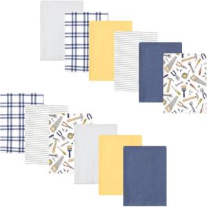 imageLuvable Friends Hudson Baby Flannel Burp Cloths 12pk SetLittle Builder