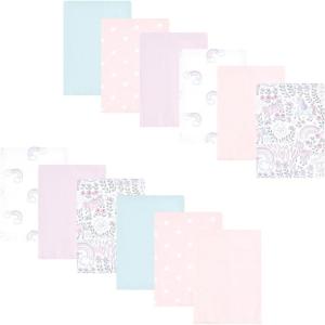 imageLuvable Friends Hudson Baby Flannel Burp Cloths 12pk SetMagical Unicorn