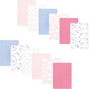 imageLuvable Friends Hudson Baby Flannel Burp Cloths 12pk SetPink Unicorn