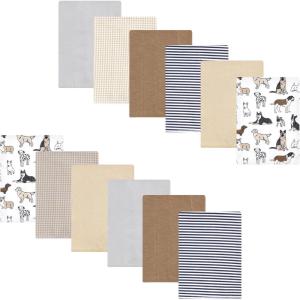 imageLuvable Friends Hudson Baby Flannel Burp Cloths 12pk SetPlayful Handsome Pups