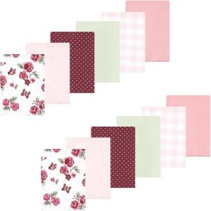 imageLuvable Friends Hudson Baby Flannel Burp Cloths 12pk SetRose Garden