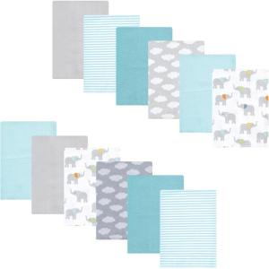 imageLuvable Friends Hudson Baby Flannel Burp Cloths 12pk SetSoft Elephant