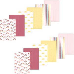 imageLuvable Friends Hudson Baby Flannel Burp Cloths 12pk SetSunny Sky