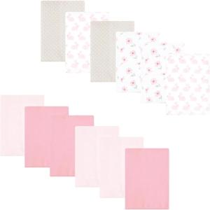 imageLuvable Friends Hudson Baby Flannel Burp Cloths 12pk SetSweet Honeycomb Pink