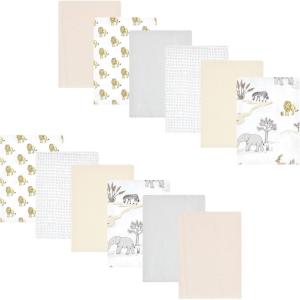 imageLuvable Friends Hudson Baby Flannel Burp Cloths 12pk SetWild Safari World
