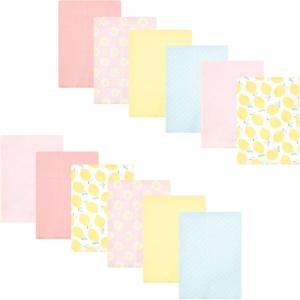 imageLuvable Friends Hudson Baby Flannel Burp Cloths 12pk SetYellow Daisy