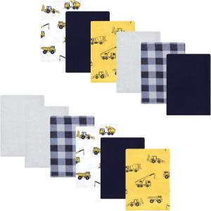 imageLuvable Friends Hudson Baby Flannel Burp Cloths 12pkBulldozer