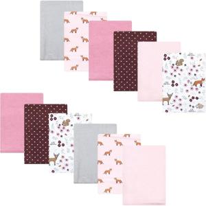 imageLuvable Friends Hudson Baby Flannel Burp Cloths 12pkForest Woodland