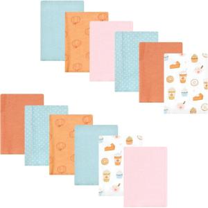 imageLuvable Friends Hudson Baby Flannel Burp Cloths 12pkHarvest Pumpkin Spice
