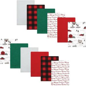 imageLuvable Friends Hudson Baby Flannel Burp Cloths 12pkHoliday Village