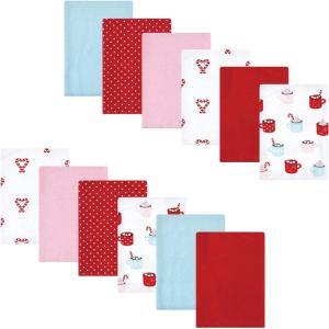 imageLuvable Friends Hudson Baby Flannel Burp Cloths 12pkWarm Cocoa