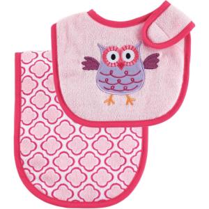 imageLuvable Friends Unisex Baby Bib and Burp Cloth Set Blue One SizePink