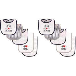 imageLuvable Friends Unisex Baby Bib and Burp Cloth Set Boy Thank Heaven One SizeBoy Mommy