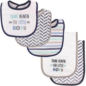 imageLuvable Friends Unisex Baby Bib and Burp Cloth Set Boy Thank Heaven One SizeBoy Thank Heaven