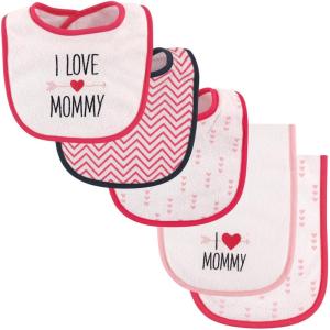 imageLuvable Friends Unisex Baby Bib and Burp Cloth Set Boy Thank Heaven One SizeGirl Mommy