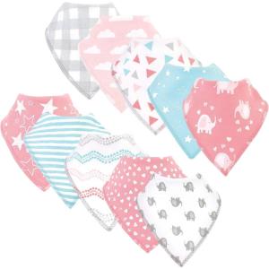 imageLuvable Friends Unisex Baby Cotton Bandana BibsGirl Basic Elephant