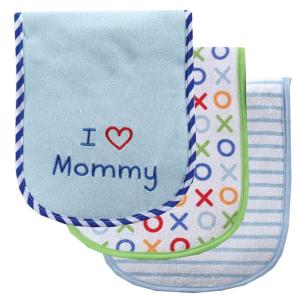 imageLuvable Friends Unisex Baby Cotton Burp Cloths with Fiber Filling Dinosaur One SizeBlue Mom