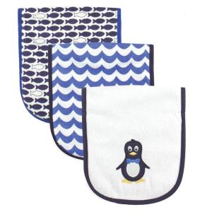 imageLuvable Friends Unisex Baby Cotton Burp Cloths with Fiber Filling Dinosaur One SizeMr Penguin