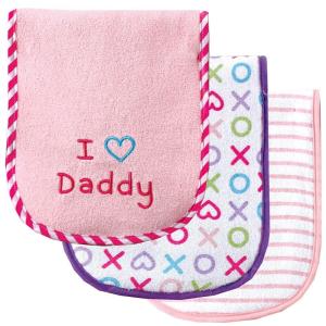 imageLuvable Friends Unisex Baby Cotton Burp Cloths with Fiber Filling Dinosaur One SizePink Dad
