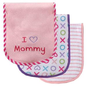 imageLuvable Friends Unisex Baby Cotton Burp Cloths with Fiber Filling Dinosaur One SizePink Mom