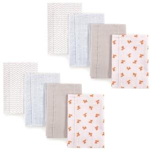 imageLuvable Friends Unisex Baby Cotton Flannel Burp Cloths Bull Dog 8Pack One SizeFoxes 8 Pack
