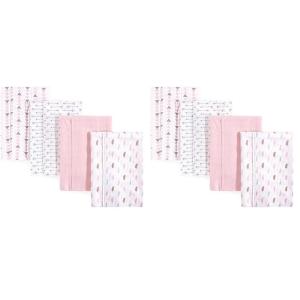 imageLuvable Friends Unisex Baby Cotton Flannel Burp Cloths Girl Feathers One Size Pack of 2