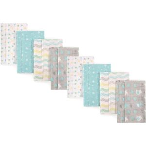 imageLuvable Friends Unisex Baby Cotton Flannel Burp Cloths Wild Free 8Piece One SizeBasic Elephant 8piece